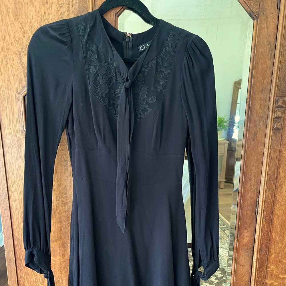 For Love and Lemons Black Mini Long Sleeve Dress